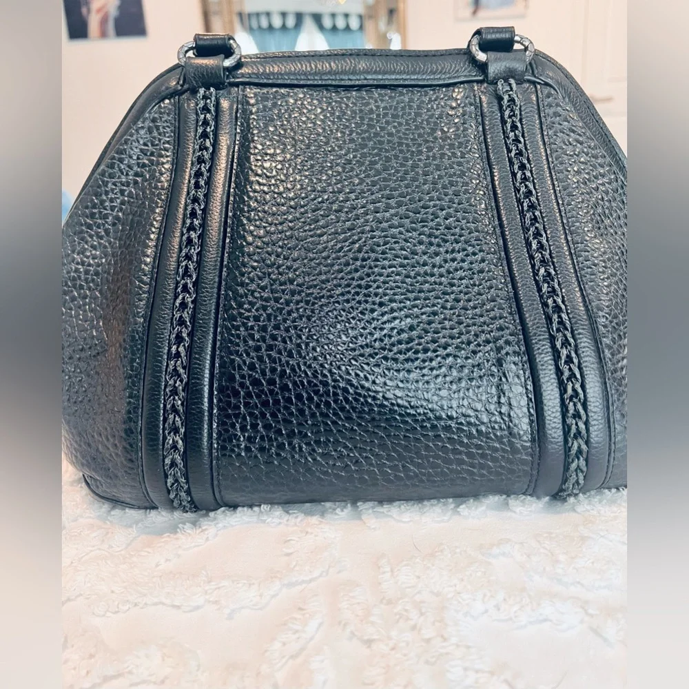 Brighton Black Pebbled Leather Satchel